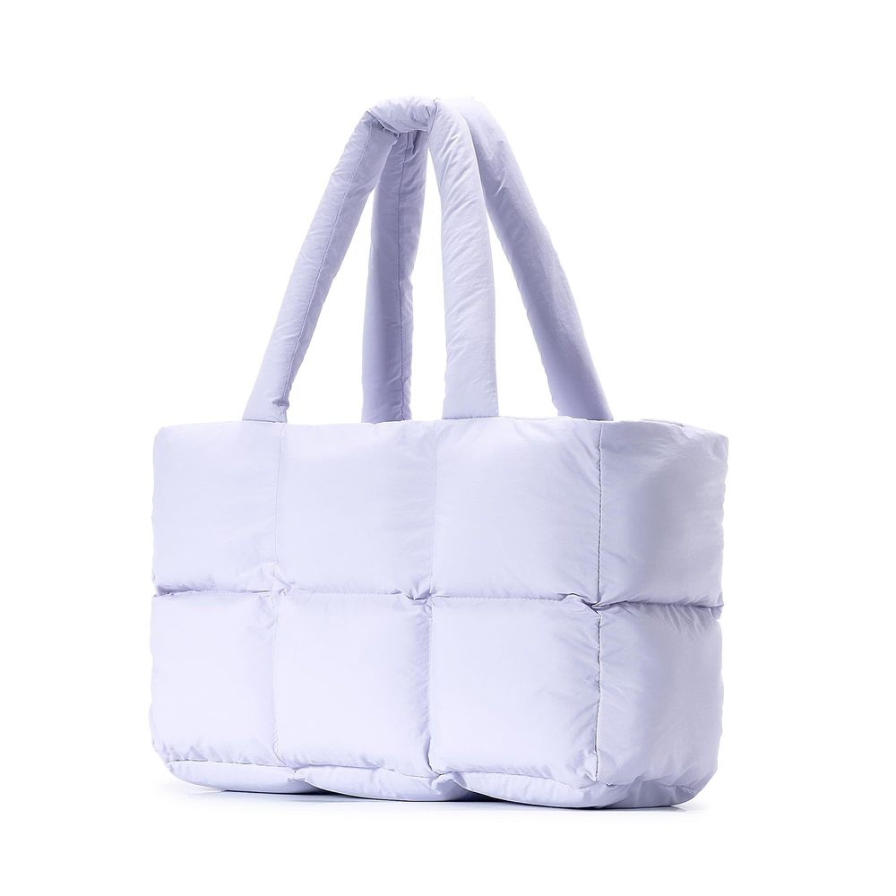 Purple Cloud Puffer Quilted Satchel